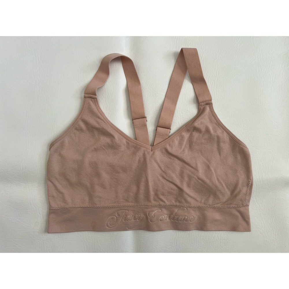 Juicy Couture Nude Color Sports Bra 2XL No Pads Sporty Athleisure Layer